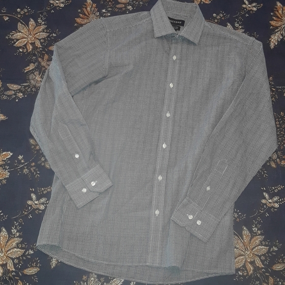 Size 15 plaid black an white dress shirt LIKE NEW - Picture 8 of 10